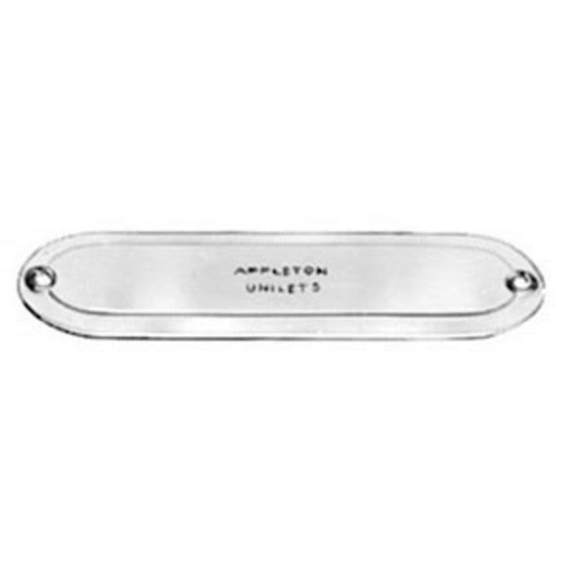 Appleton® UNILETS™ K350&400 Blank Conduit Body Cover, 3-1/2 to 4 in Hub, For Use With Form 35™ UNILETS™ Conduit Outlet Body, Steel, Zinc Electroplated